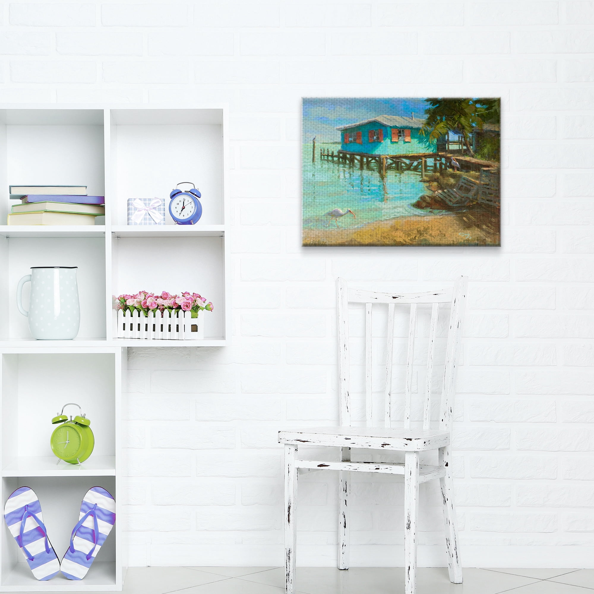 Masterpiece Art Gallery Waterfront Beach View By Kathleen Denis Canvas Art Print 18" x 24"