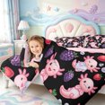 thumbnail image 3 of Manfei Ocean Axolotl Full Size Comforter Sets,Cartoon Salamander Bedding Comforter Set,Pink Reversible,3-Piece,1 Comforter and 2 Pillowcases, 3 of 7