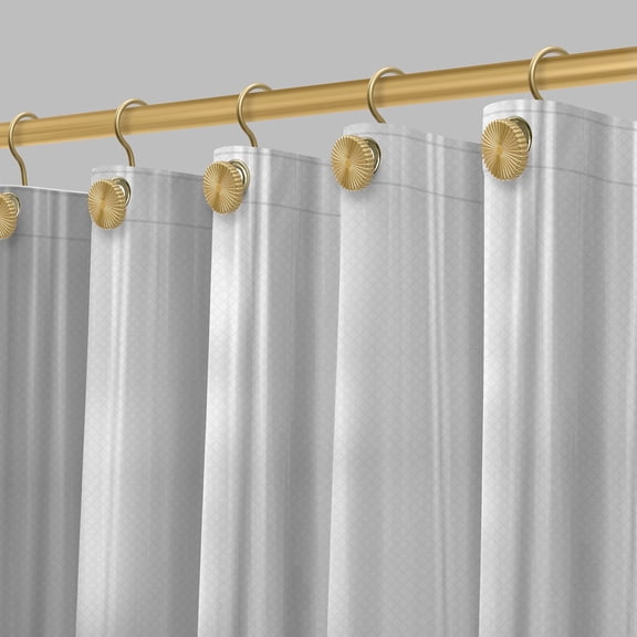 Acento 8-Gauge 72" x 72" PEVA Clear Shower Liner with Gold Large Metal Grommets and Weighed Magnetic Hem