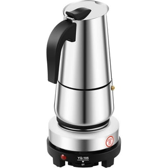 Bincoo 120ML/2 Cup Stovetop Espresso Maker Double Valve Moka Pot