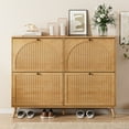 thumbnail image 6 of Shoe Storage Cabinet for Entryway, Narrow Shoe Cabinet with 4 Flip Drawers, Freestanding Shoe Rack Organizer for Foyer, Hallway, 6 of 9
