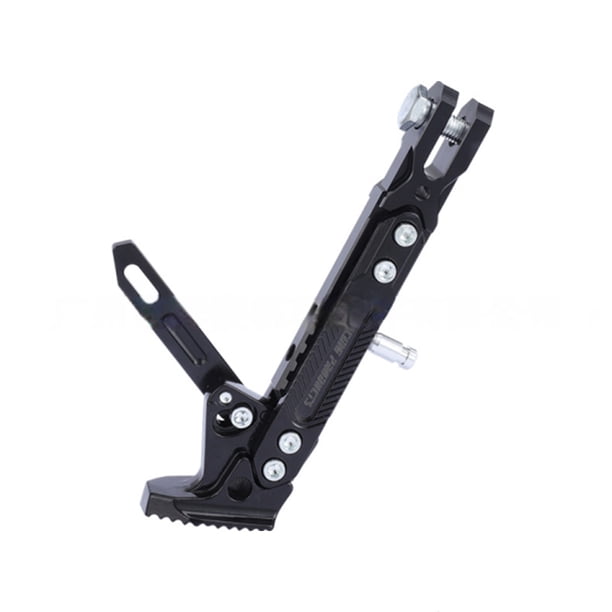 Riwesomey Universal motocicleta ajustable lado trasero pata de cabra bicicletas antideslizante una sola pierna estacionamiento soporte Scooter Accesorios para motos Negro