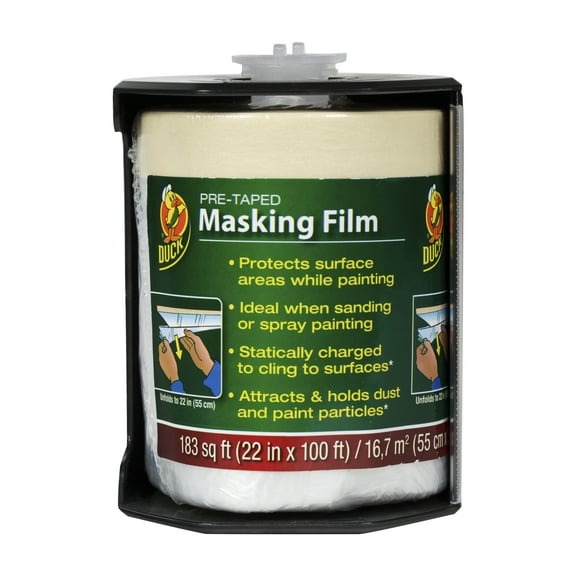 Duck Pre-Taped Masking Clear Poly Dropcloth, 22 in. x 100 foot
