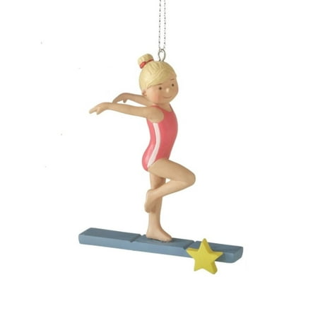 3.5" Aspiring Gymnast on Balance Beam with Yellow Star 