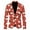 Watermelon Red, variant on SRZYMJ Men Christmas Snowflake Santa Printed Pocket Lapel Button Suit Jacket for Holiday Festive Party Wear