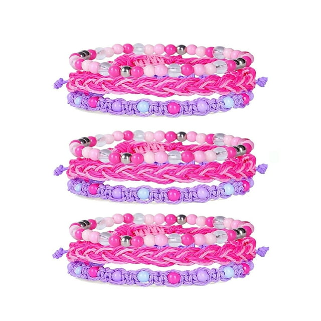 12Pcs Friendship Bracelets for Teen Girls Handmade Colorful for Party