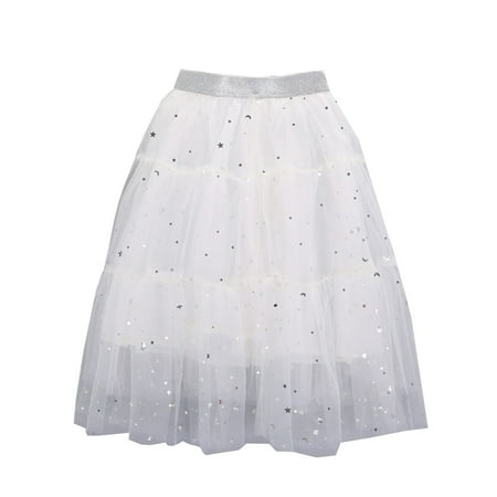 

GWAABD Girls Casual Elegant Dress White Cotton Blend Toddler Girls Dress Summer Fashion Dress Princess Dress Casual Dress Tutu Mesh Skirt Outwear 130