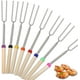 thumbnail image 5 of Palitos para asar extensibles de 81 cm con mango de madera, pinchos metálicos para barbacoa, juego de 12, tenedores y tenedores para barbacoa., 5 of 6