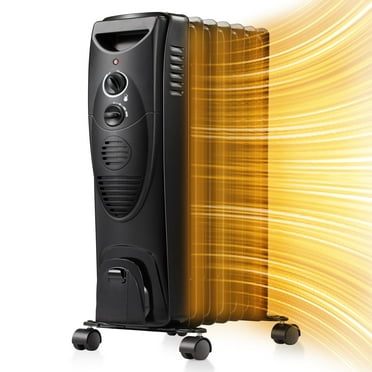 KISSAIR Electric Oil Filled Radiator Space Heater, Thermostat Room Radiant and Room Heater