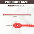 thumbnail image 2 of Uxcell 8 Inch Silicone Cable Ties, 20pcs Rubber Reusable Twist Zip Ties Organizer for Home Office Kitchen Food bags Wires Adjustable Bag Clip, Deep Red, 2 of 6