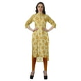thumbnail image 6 of Moomaya Cotton Knee Length Kurta Summer Printed Roll Up Sleeves Kurtis For Women, 6 of 7