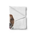 thumbnail image 2 of Jack Russell Soft Flannel Fleece Throw Blanket, Waving High Fiving Baby Dog Animal Lover Themed Design Paws, Cozy Plush for Indoor and Outdoor Use, 50" x 60", Brown Black and White, by Ambesonne, 2 of 5