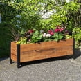 thumbnail image 2 of Grapevine Urban Garden Low Profile Planter, FSC Recycled Wood Planter, Rectangular, 46IN, Natural Brown, 2 of 9