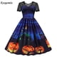 thumbnail image 5 of Vestido Retro de encaje para Halloween, disfraces de mujer de manga corta de los años 50 y 60, vestidos de fiesta Vintage con calavera y bruja, ropa aterradora para Halloween, Cosplay, 5 of 5