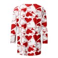 thumbnail image 4 of Puntoco - Camiseta holgada con estampado de moda para mujer, blusa de manga 3/4 de longitud media, cuello redondo, tops casuales Puntoco Puntoco-3607, 4 of 5