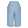 thumbnail image 5 of Womens Shorts Casual Summer Solid Color Loose Straight Leg Womens Shorts Plus Size With Pockets Buttons Five Quarter Shorts for Women Summer Womens Shorts Under $15, 5 of 6