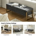 thumbnail image 3 of Tina's Home 55" Upholstered Storage Bench Charcoal Modern Tufted End of Bed Bench Bedroom Entryway, 3 of 8