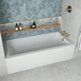 thumbnail image 3 of Streamline NAL-5380-PBR 66 in. x 32 in. Acrylic Right-Hand Drain Alcove Bathtub in Glossy White With External Drain in Polished Brass, 3 of 10