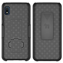 Case with Clip for Galaxy A10e, Nakedcellphone [Black Tread] Kickstand Cover with [Rotating/Ratchet] Belt Hip Holster Holder Combo for Samsung Galaxy A10e (SM-A102U)