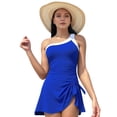 thumbnail image 2 of One Piece Swimsuits for Women Swimming Costume Dresses Skirt Control Swim Suit Royal Blue S, 2 of 7