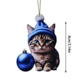 thumbnail image 4 of LILELIS 2D Acrylic Cartoon Christmas Cat Christmas Tree Pendant Acrylic Christmas Cartoon Cute Christmas Hat Cat Double Print 2D White Elephant Thick String for Hanging Clear Acrylic Beads Bulk, 4 of 8