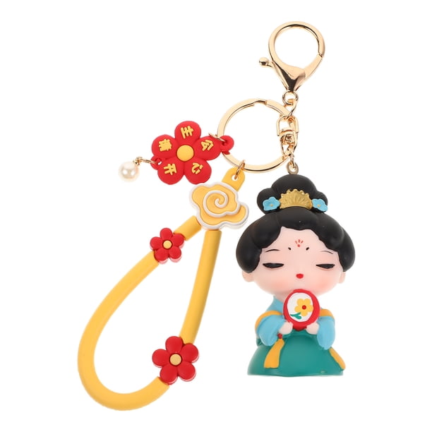 Lindos llaveros kawaii para niñas, llavero de anime con figuras de dibujos animados de mujeres, llavero colgante, accesorio para coche, bolso, monedero, dije