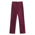 thumbnail image 4 of YFELWZ Pantalons Décontractés Formels Taille Haute pour Femmes Grande Taille Coupe Ajustée Rouge Brique S, 4 of 4
