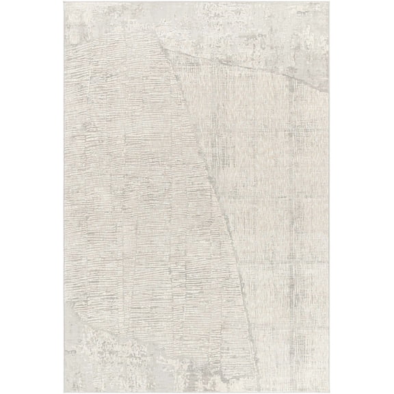 Hauteloom Leeco Living Room, Bedroom Area Rug - Modern - Gray, Ivory - 10' x 14'