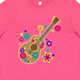 thumbnail image 4 of Inktastic Acoustic Guitar with Colorful Flowers Youth T-Shirt, 4 of 5