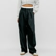 thumbnail image 2 of DHFJKG Women's Striped Casual Suit Pants High Waisted Patchwork Straight Leg Relaxed Fit Pant With Pockets Trendy Trousers, 2 of 8