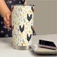 thumbnail image 2 of Chicken Tumbler 20oz with Lid Unique Hand-Drawn Botanical Travel Cup, 2 of 7