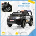 thumbnail image 3 of Honeyjoy Kids Ride on Police Car 12V 7A Battery Powered Cop Car with Remote Control Black, 3 of 10