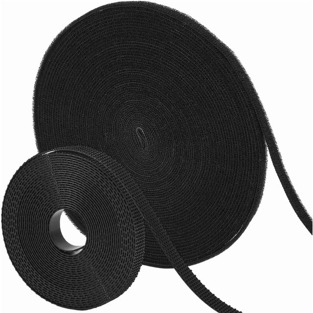 Cinta adhesiva de gancho y bucle de 12,5 yardas (0,24 pulgadas) de ancho con doble cara adhesiva de nailon autoadhesiva.