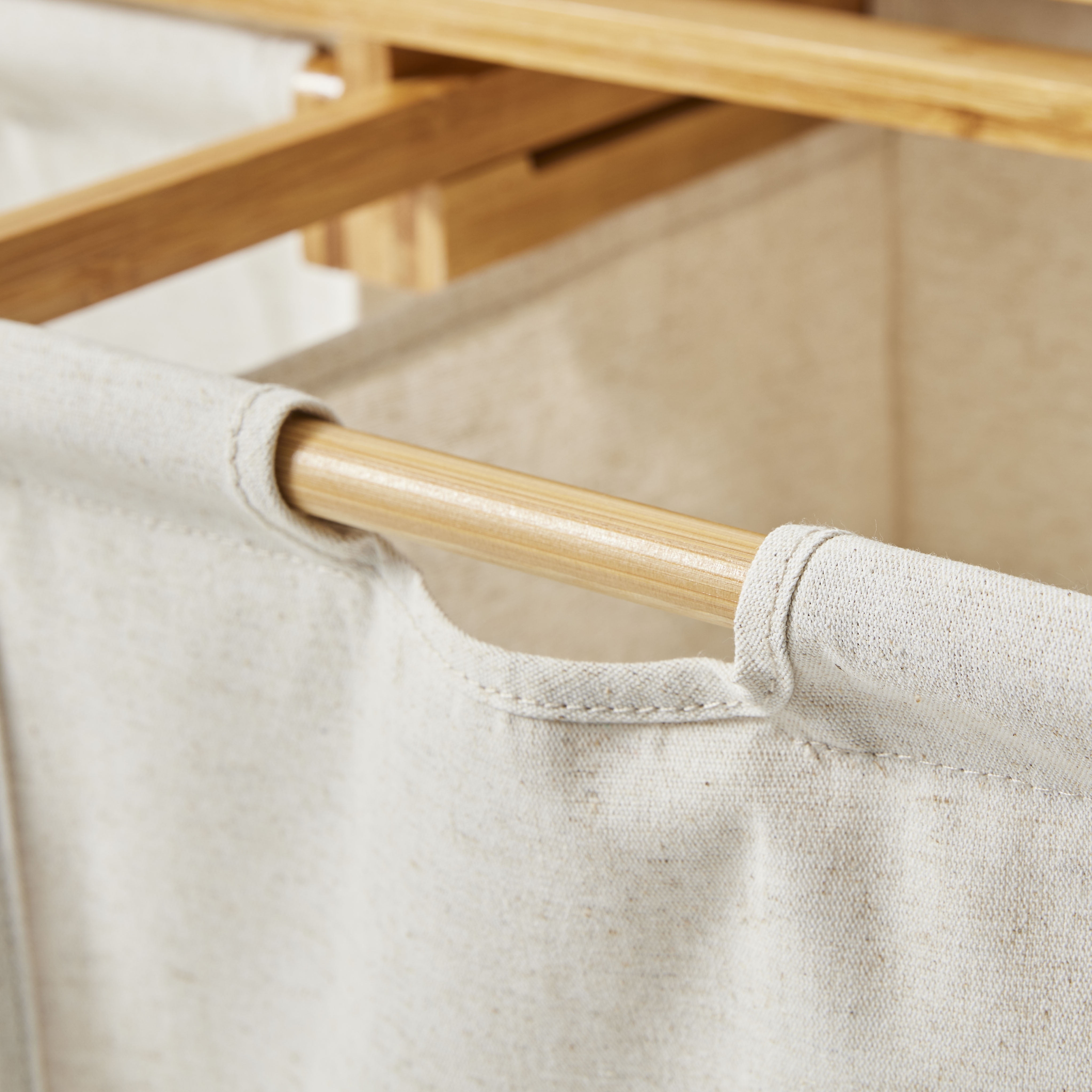 Better Homes & Gardens 35L 2-Bin Bamboo Laundry Hamper