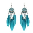 thumbnail image 4 of Pendientes de borla Qarigey para mujer bohemios colgantes azul eléctrico 5Conjunto, 4 of 6