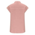thumbnail image 4 of Chemises à Manches Courtes pour Femmes Mode Femmes Manches Courtes Col Rabattu Col Rond Bouton Décontracté Élastique Confortable Blouse Chemises Femmes Blouses à Manches Courtes Femmes Blouse à Manches Courtes, 4 of 10
