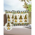 thumbnail image 6 of Pack of 2 Outdoor Pillow Covers, Sunflowers Bee Gnomes Farm Black White Buffalo Plaid Border Waterproof Square Throw Pillowcase Cushion Decorative Pillow Covers for Couch Patio Tent, 18x18 in, 6 of 6