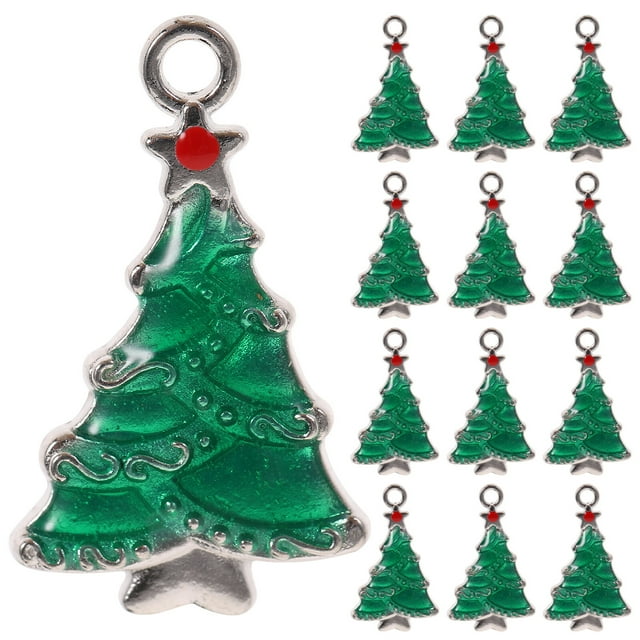 ColoMX 20 colgantes de aleación con forma de árbol de Navidad para hacer joyas, accesorios decorativos DIY para collares, pulseras y llaveros.