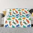 thumbnail image 1 of Fotbe Colorful Dinosaur Manta de Franela con Estampado, Manta Ultrasuave para Cama, Sofá, Auto, Hipoalergénica y Antibolitas-50"x40", 1 of 6