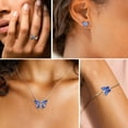 thumbnail image 4 of Blue Butterfly Jewelry Sapphire September Birthstone Jewelry Set Fine Necklace/Earrings Sterling Silver Women Birthday Wedding Mother's Day Gifts, 4 of 10