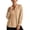 *Khaki, variant on ClodeEU Women's Henley Pleated Front Long Sleeve Blouse,Casual Loose Flowy Shirt Top Black,Women's Plus L