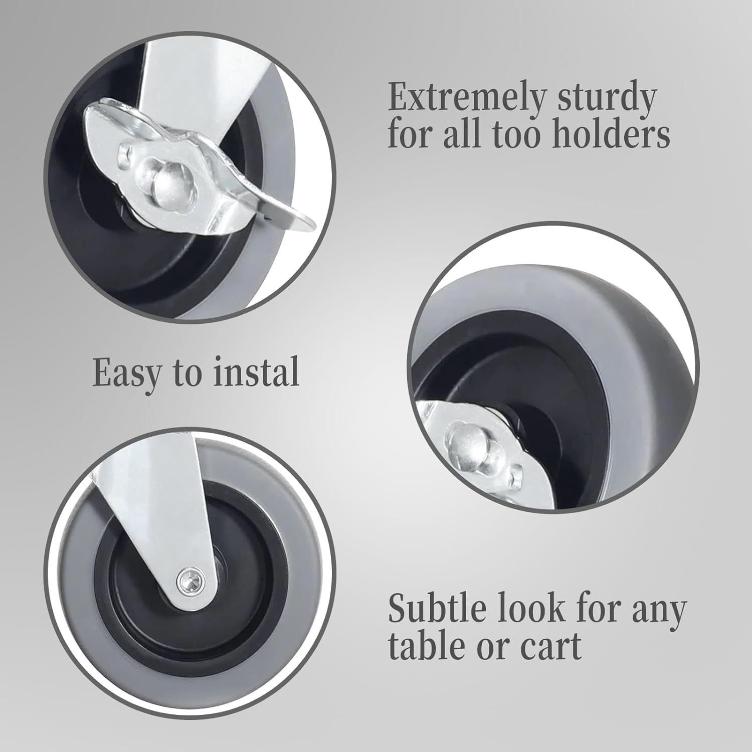 Caster Wheels, 4 Inch Heavy Duty Casters Threaded Stem Casters Set of 4 Locking Castor Wheels for Funiture, Workbench, Carts (M8-1.25×25mm, 4 Inch)