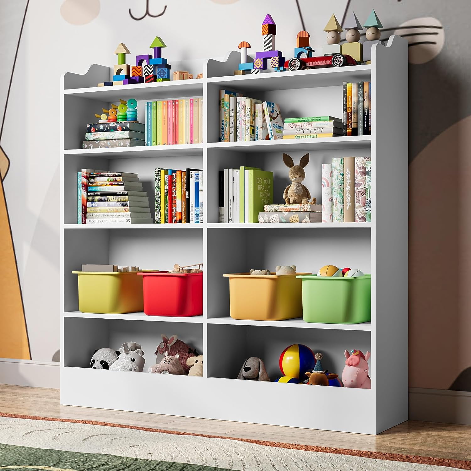 Cozy Castle 5 Tier Kids Bookshelf Multifunctional Book and Toy