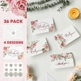 thumbnail image 3 of 36 Pack Rose Floral Thank You Cards Wedding Greeting Cards Gift With Envelope, 3 of 5