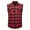 Red, variant on HOLEI Men's Summer Casual Fashion Sleeveless Plaid Vest Button Down Shirt Blue S