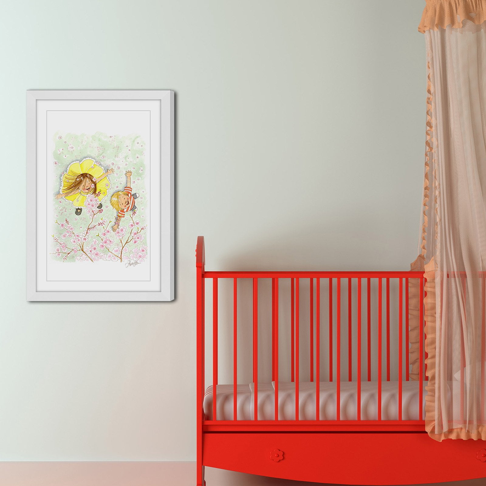 "Blossom Shower" Framed Painting Print