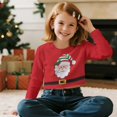 thumbnail image 5 of DISNIMO Santa Claus Printed Kids Crop Tops Girls Long Sleeve Fashion Sweatshirt Crewneck Loose Pullover Tops Fall Winter Outfits 5-14Y, 5 of 7