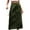 Army Green, variant on Cargo Skirts for Women Casual Multi Pockets Button Midi Denim Skirt Elastic High Waist Jean Skirts