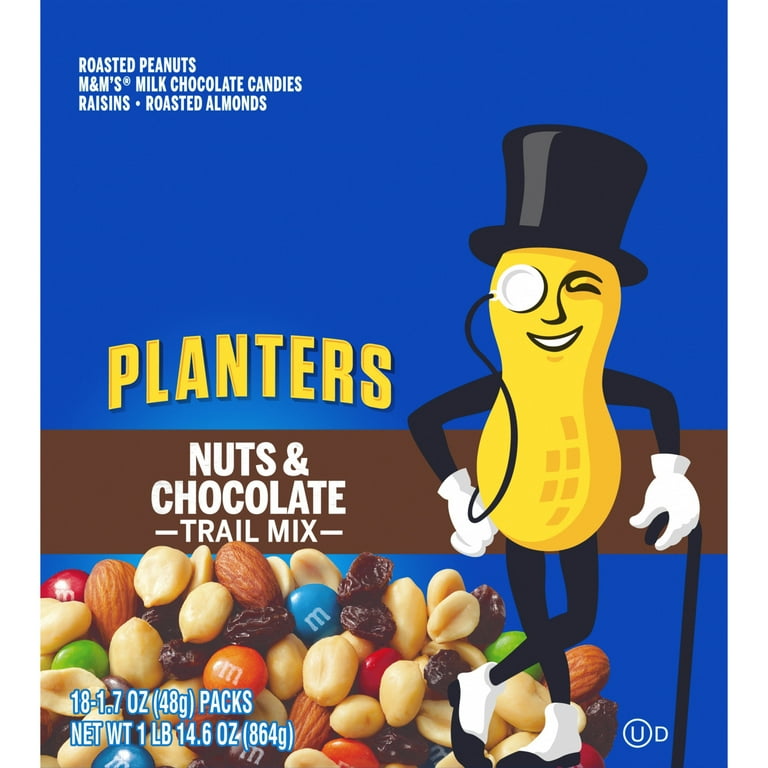 Planters Chocolate Trail Mix - 18 Pack Of 1.7 Oz Sweet & Salty Snack Bags With Nuts & M&M's