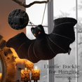 thumbnail image 3 of Phantoscope Happy Halloween Faux Fur Bat Shaped Throw Pillow, Black, 12 x 25 inch, 3 of 5